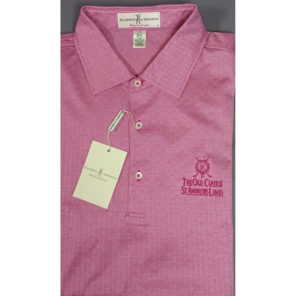 Fairway & Greene Other - Fairway & Greene NWT Polo Shirt Mens pink The Old Course at St Andrews Golf